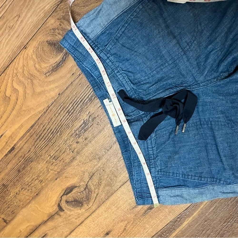 Tory Burch Allegra Chambray Two Tone Drawstring Waist Pants Size 28 Y